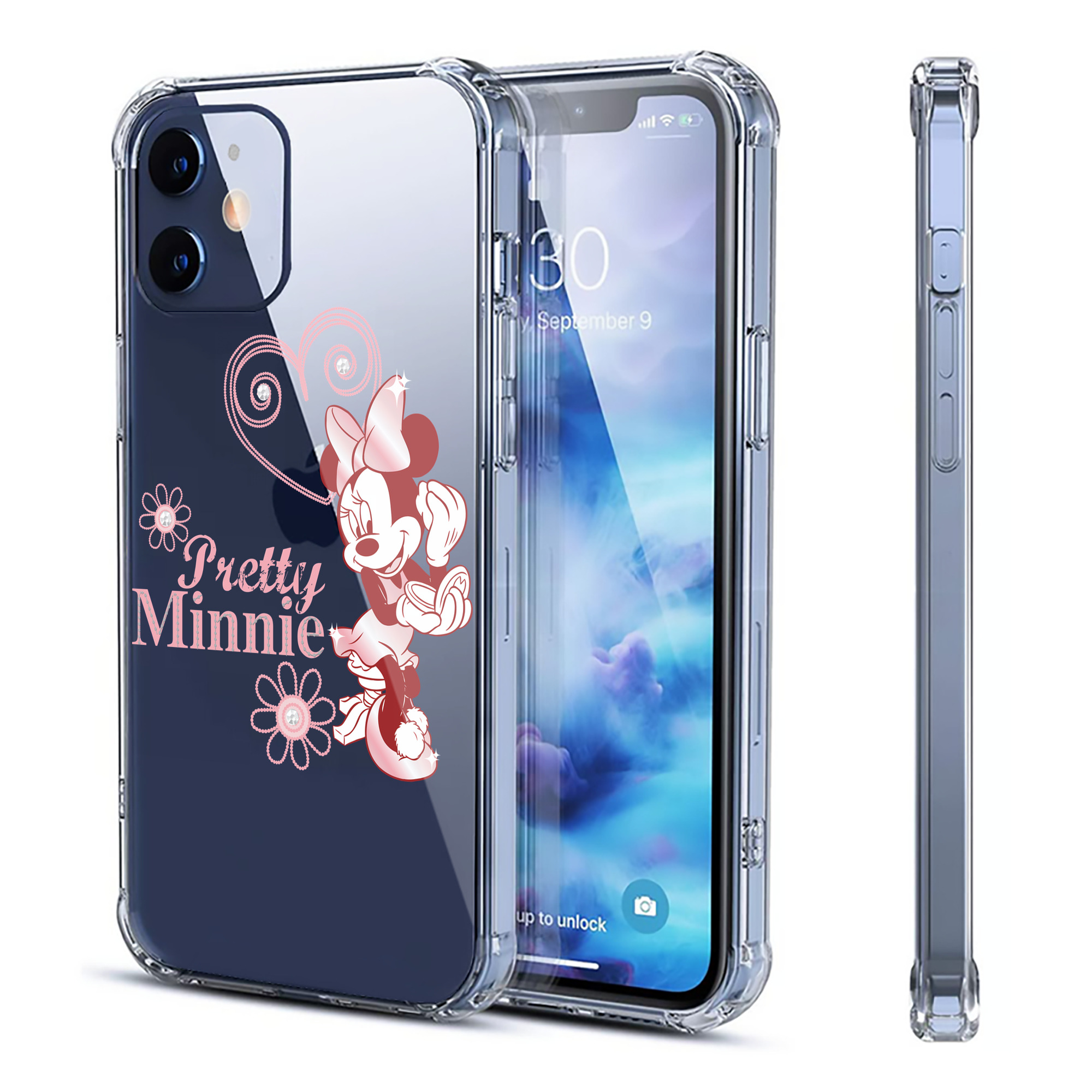 （画像用） ミッキーマウス Mickey Mouse 【iPhone 12シリーズ対応】透明スマホケース（クリアソフトケース）